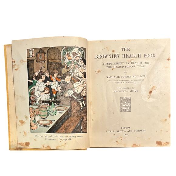 VTG 1925 The Brownies' Health Book, by Nathalie F. Moulton, Hard Cover - Picture 4 of 5